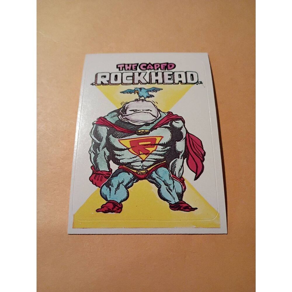 1983 General Mills Zero Hero Trading Card Sticker Vintage #63 Caped Rock Head